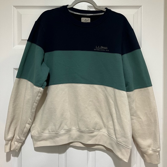 L.L.Bean Striped Crewneck Sweatshirt - Picture 1 of 2